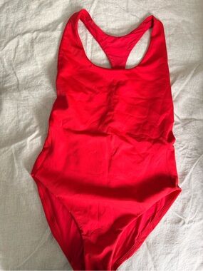 Left on Friday Red One piece Racerback NEVER WORN